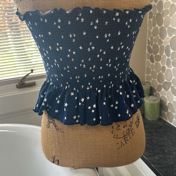 Strapless navy with white star tube top – size 11 to 13 - Picture 4 of 4